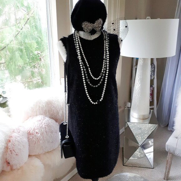 EUC Joe Fresh black “tinsel” look sleeveless dress, XL - Picture 3 of 10